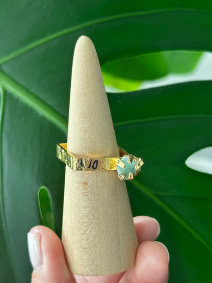 Raw Colombian Emerald Square Ring – Large Stone