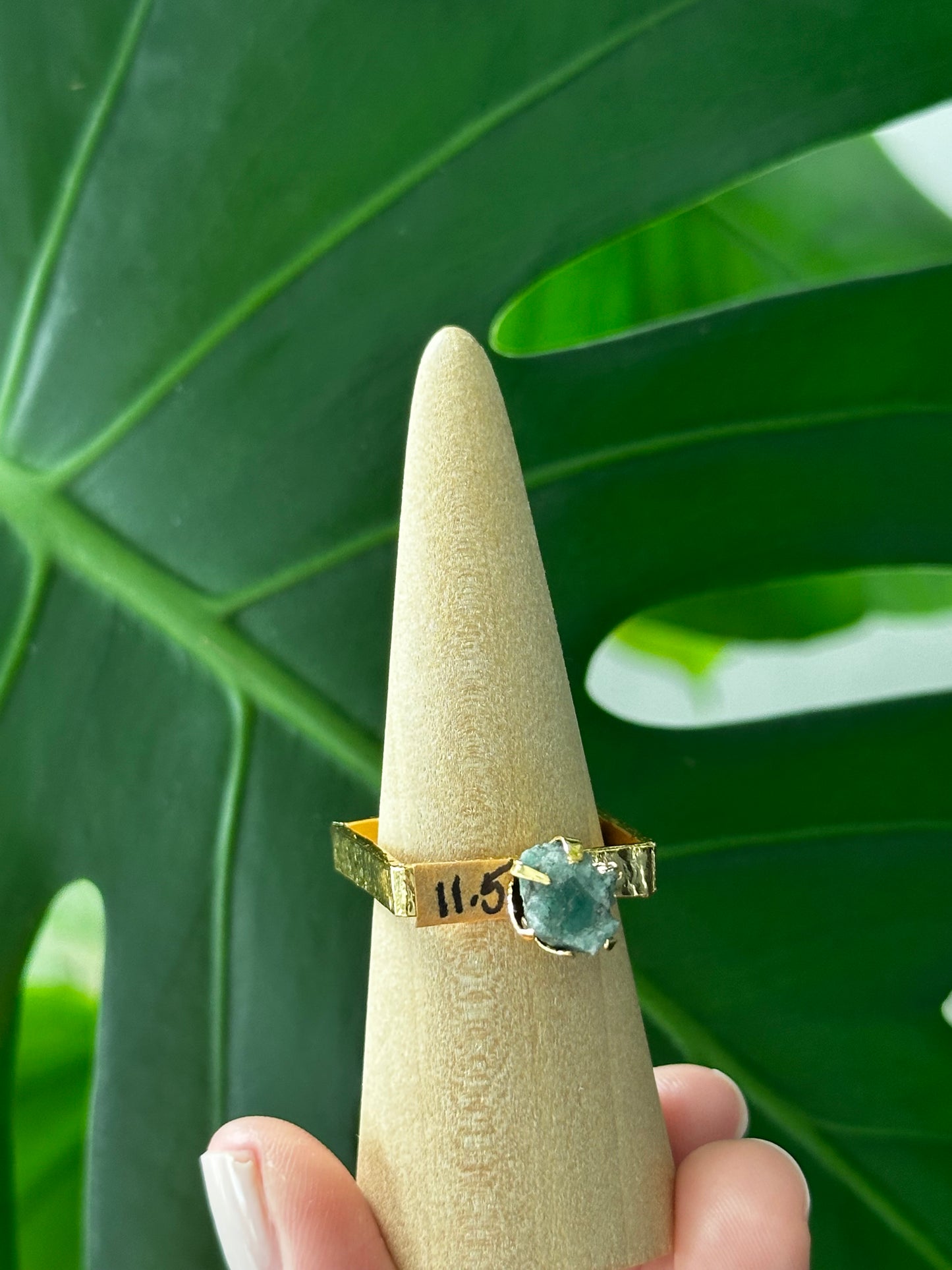 Raw Colombian Emerald Square Ring – Large Stone