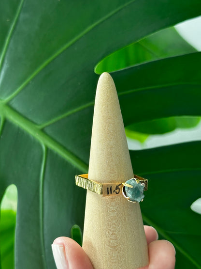 Raw Colombian Emerald Square Ring – Large Stone