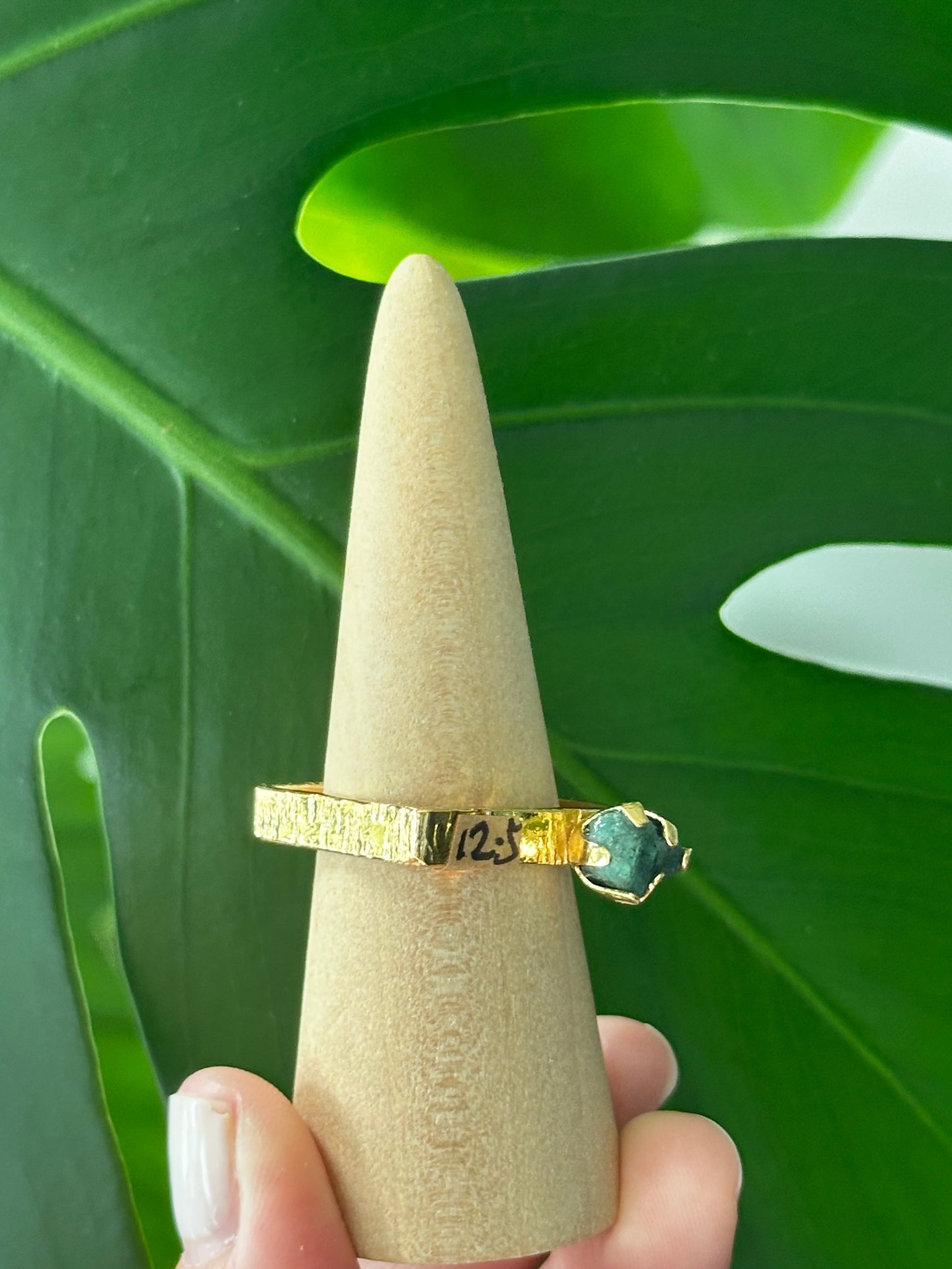Raw Colombian Emerald Square Ring – Large Stone