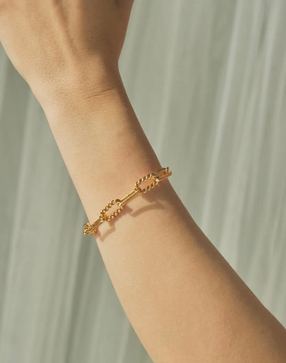 Lotus Paperclip Chain Bracelet by Entrelazos
