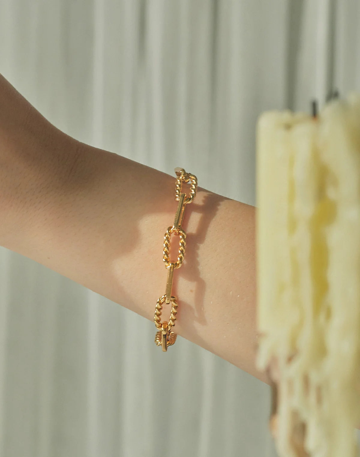 Lotus Paperclip Chain Bracelet by Entrelazos