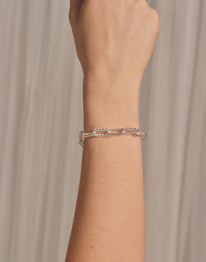 Lotus Paperclip Chain Bracelet by Entrelazos