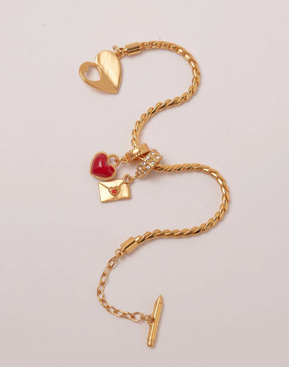 Love Letter Charm Bracelet by Entrelazos | 24k Gold Plated