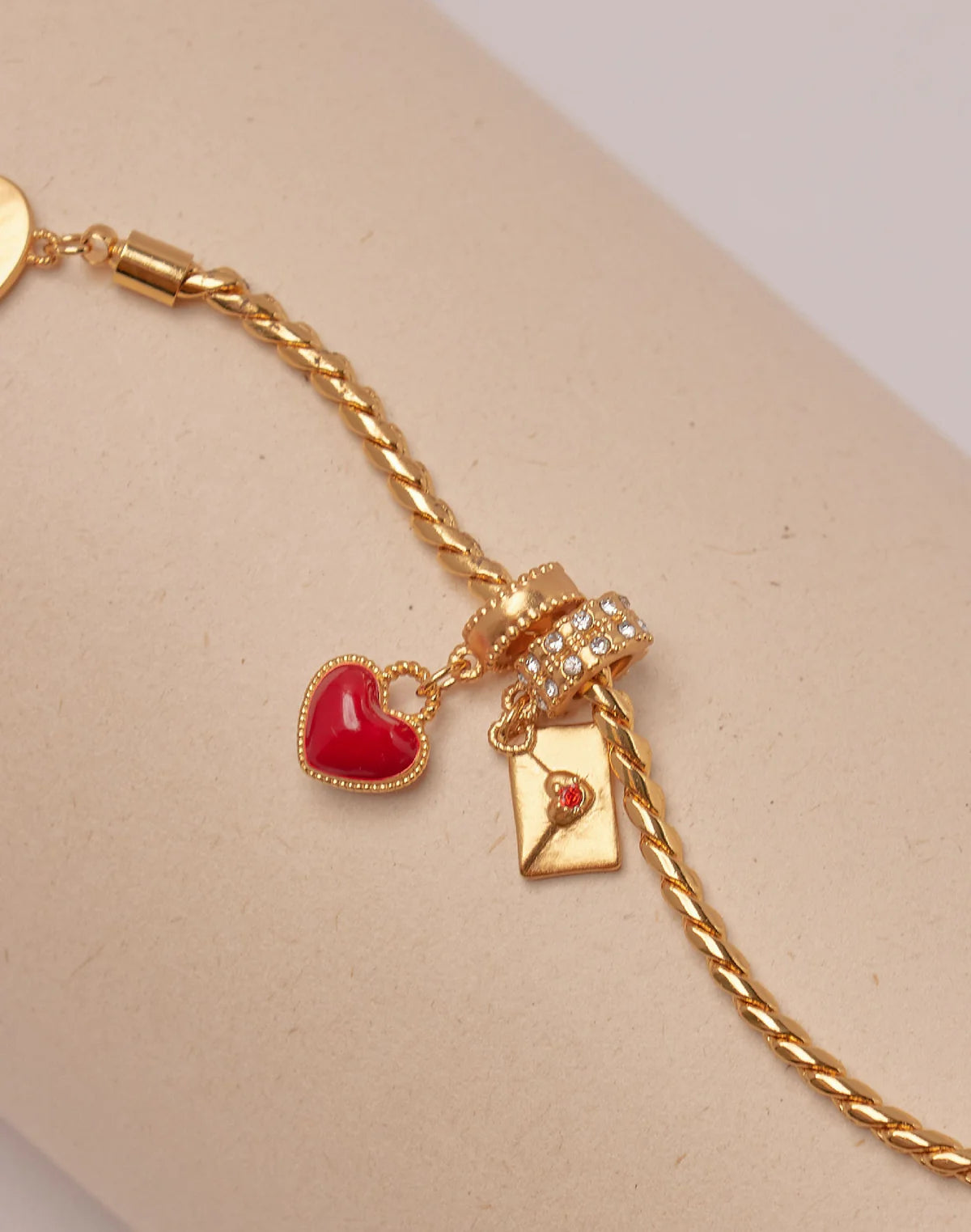 Love Letter Charm Bracelet by Entrelazos | 24k Gold Plated