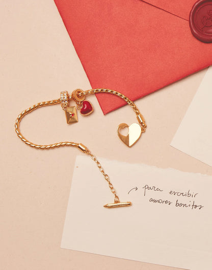 Love Letter Charm Bracelet by Entrelazos | 24k Gold Plated