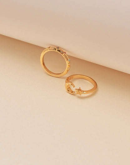 Moonchild Set of 2 Rings by Entrelazos