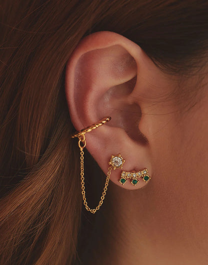 Crown Set of 2 Studs + Earcuff by Entrelazos