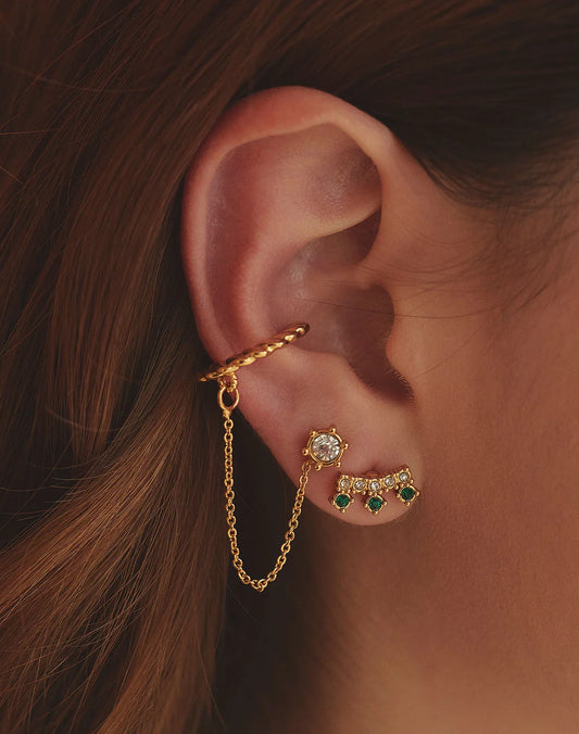 Crown Set of 2 Studs + Earcuff by Entrelazos
