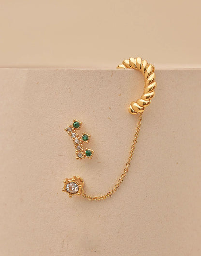 Crown Set of 2 Studs + Earcuff by Entrelazos
