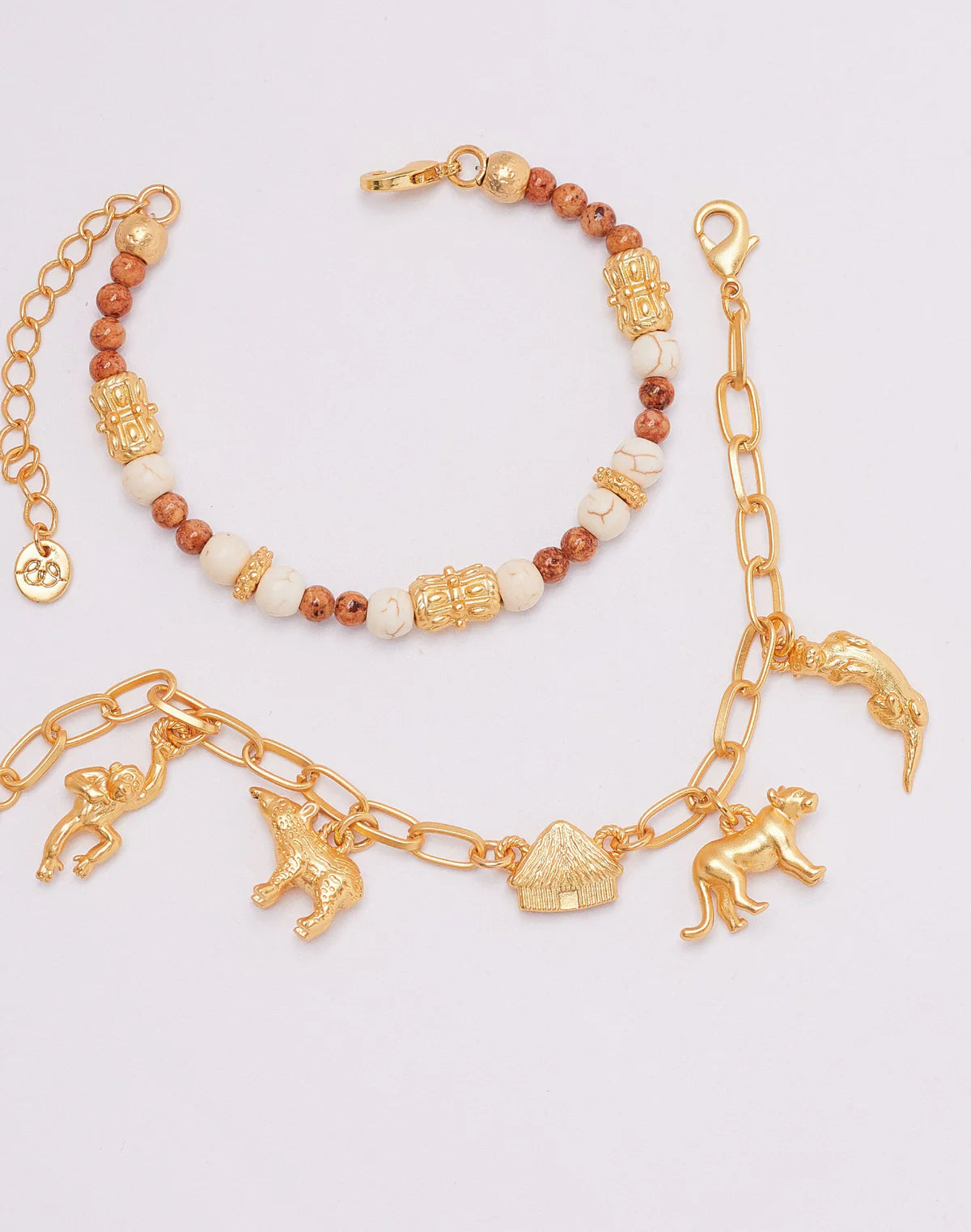 La Sierra Charm + Bead Bracelet Set
