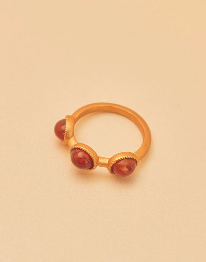 Nirvana Ring Set of 3 - Tiger, Cabochon & Dotted Ring Set by Entrelazos