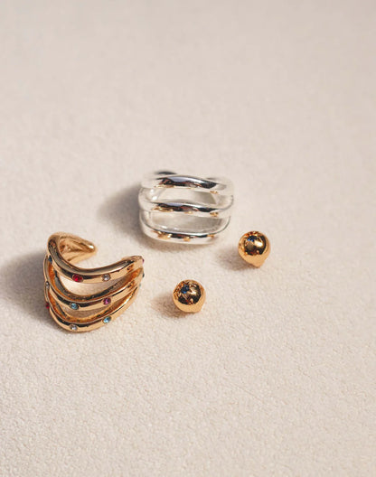 Florence Set of Studs + Earcuffs by Entrelazos
