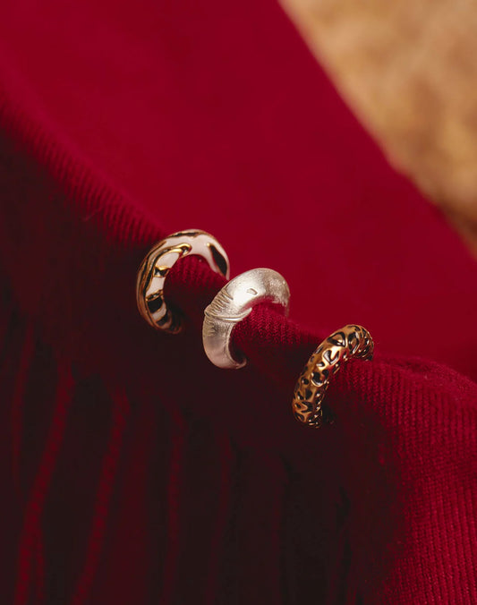 Entrelazos Safari Earcuff Set – Mixed Metal Stack Trio