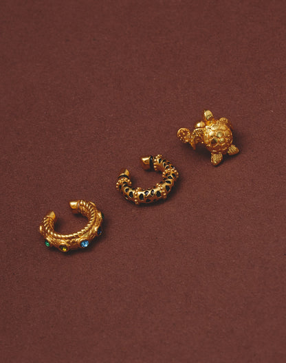 Entrelazos Arena Dorada Earcuff Set – Jungle Luxe Trio