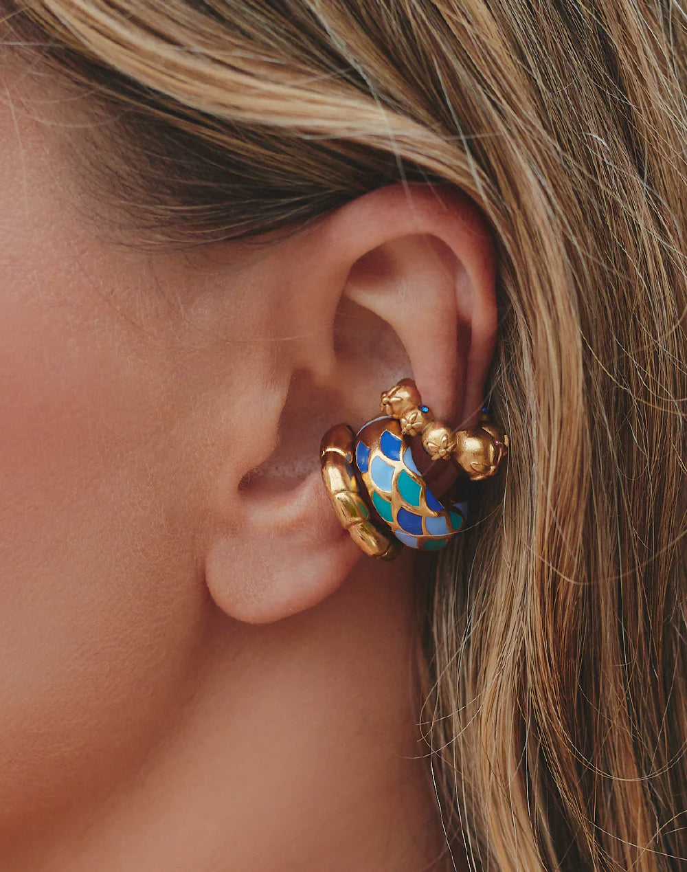 Entrelazos Sirena Earcuff Set - Ocean Stack Trio
