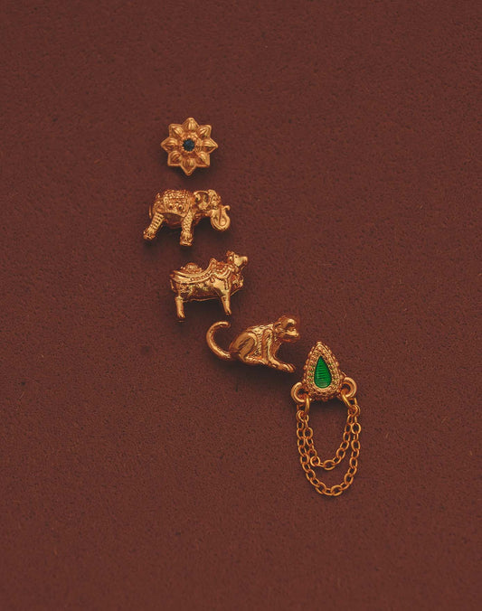 Inner Temple Set of 5 Studs by Entrelazos